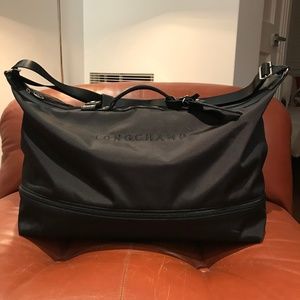 Longchamp expandable travel bag w/leather detail